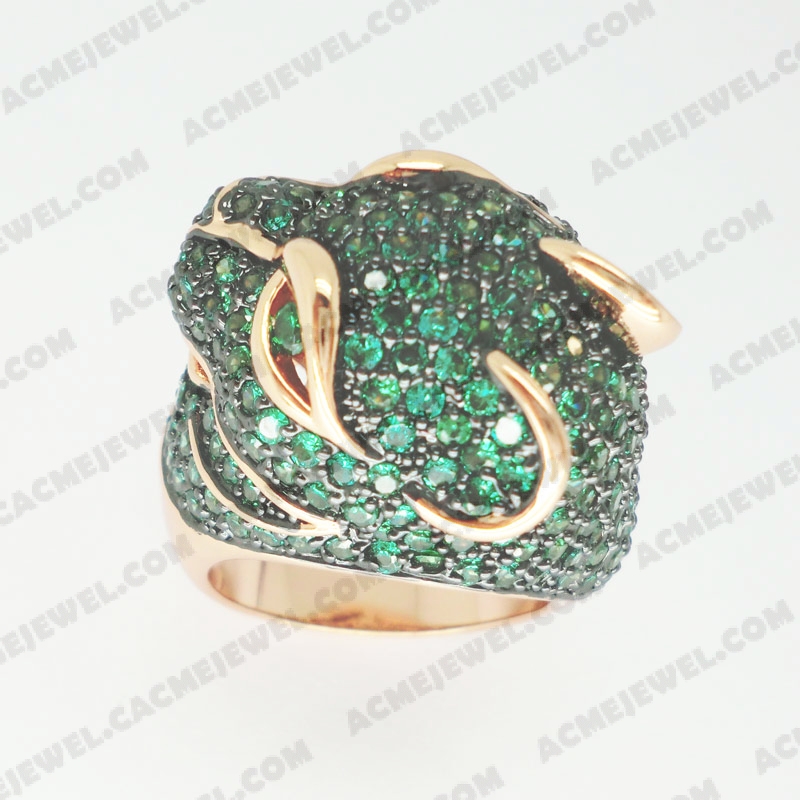 Rings Brass shiny Rose gold plating +black plating