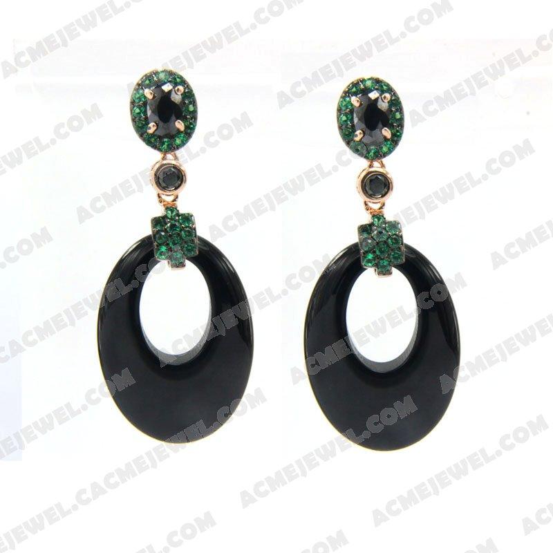 Earrings Silver / Brass  2-tone(rose gold / black rhodium plating) Earrings Silver / Brass  2-tone(rose gold / black rhodium plating)