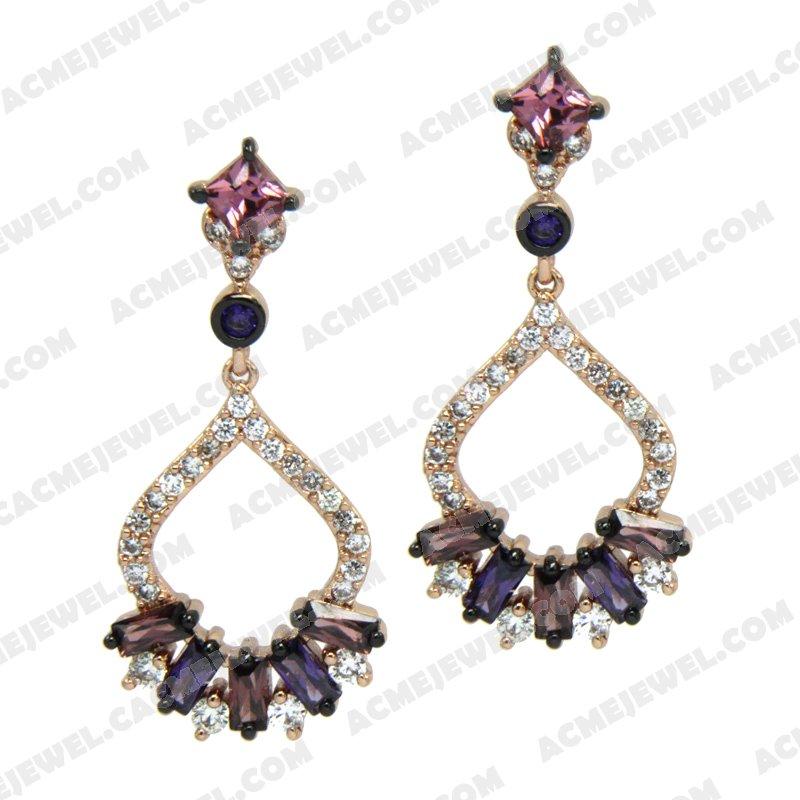 Earrings Silver / Brass  2-tone(rose gold / black rhodium plating) Earrings Silver / Brass  2-tone(rose gold / black rhodium plating)