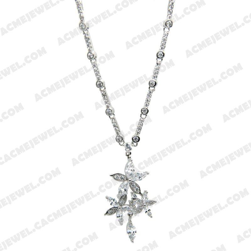 Necklace Silver / Brass  Rhodium plating Necklace Silver / Brass  Rhodium plating