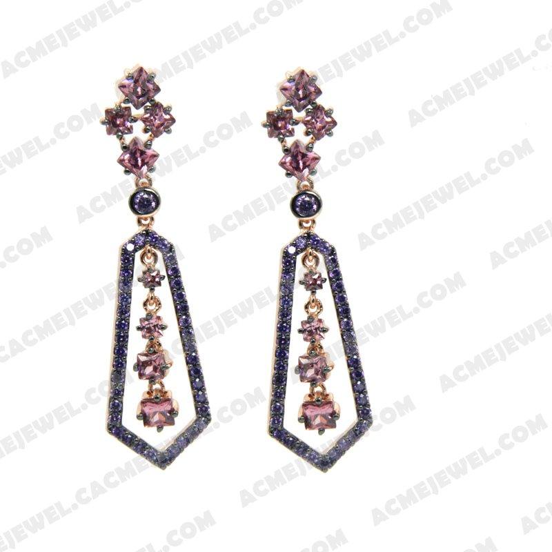 Earrings Silver / Brass  2-tone(rose gold / black rhodium plating) Earrings Silver / Brass  2-tone(rose gold / black rhodium plating)