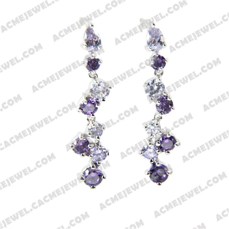 Earrings 925 Sterling Silver  Rhodium 