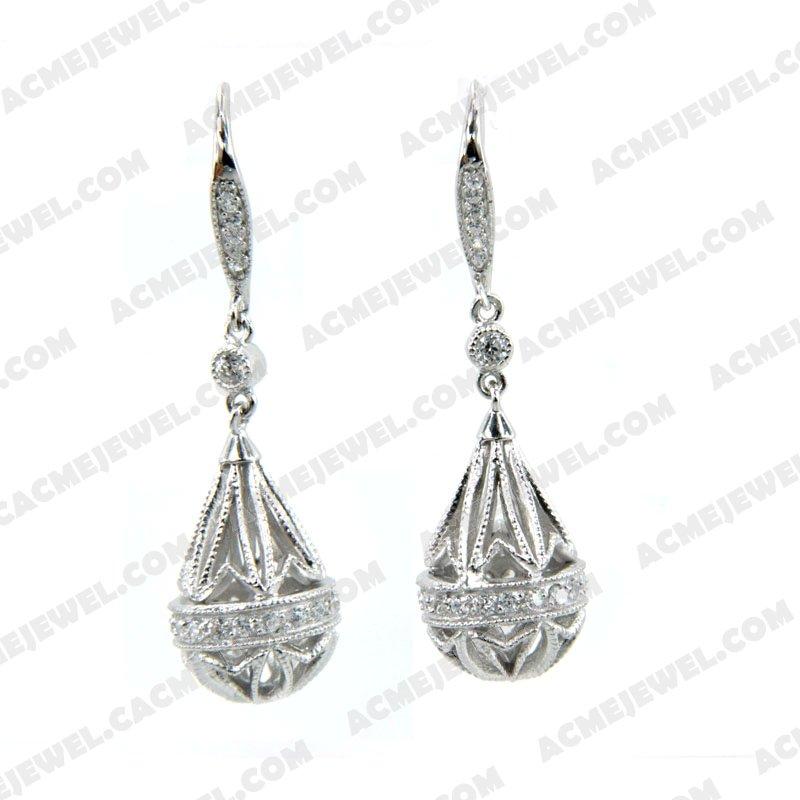 Earrings 925 Sterling Silver  Rhodium  Earrings 925 Sterling Silver  Rhodium