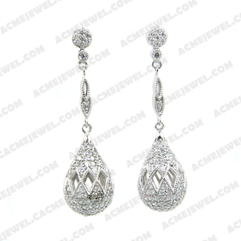 Earrings 925 Sterling Silver  Rhodium 