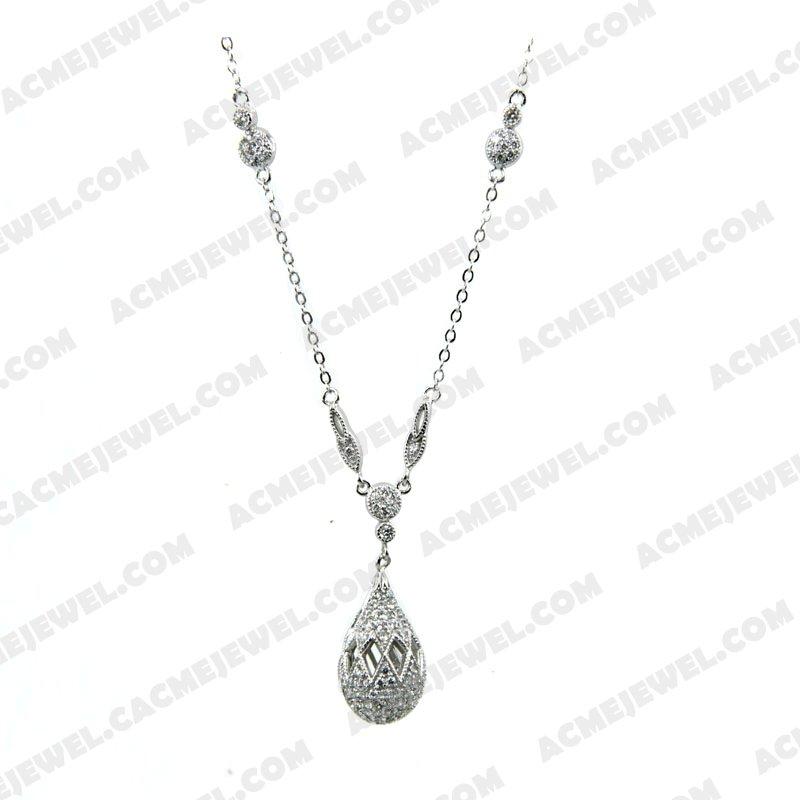 Necklace 925 Sterling Silver  Rhodium 