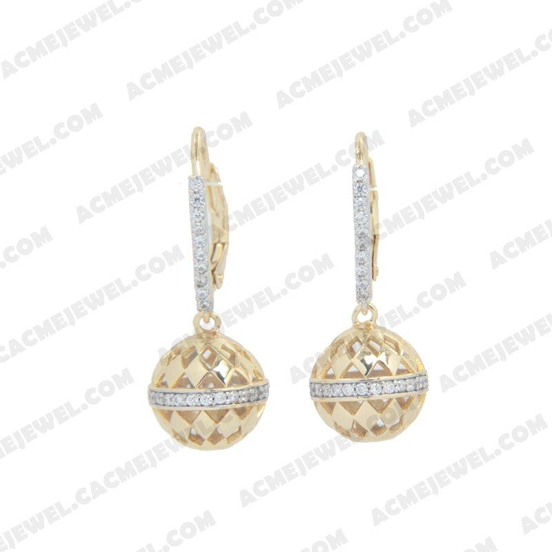 Earrings 925 Sterling Silver 2-tone Rhodium and gold Earrings 925 Sterling Silver 2-tone Rhodium and gold