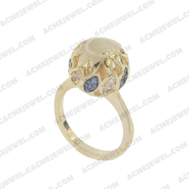 Rings 925 Sterling Silver 2-tone Gold and black rhodium Rings 925 Sterling Silver 2-tone Gold and black rhodium