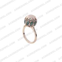   Rings 925 Sterling Silver 2-tone Rose gold and black rhodium