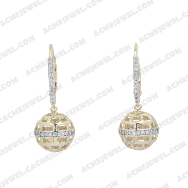 Earrings 925 Sterling Silver 2-tone Rhodium and gold Earrings 925 Sterling Silver 2-tone Rhodium and gold