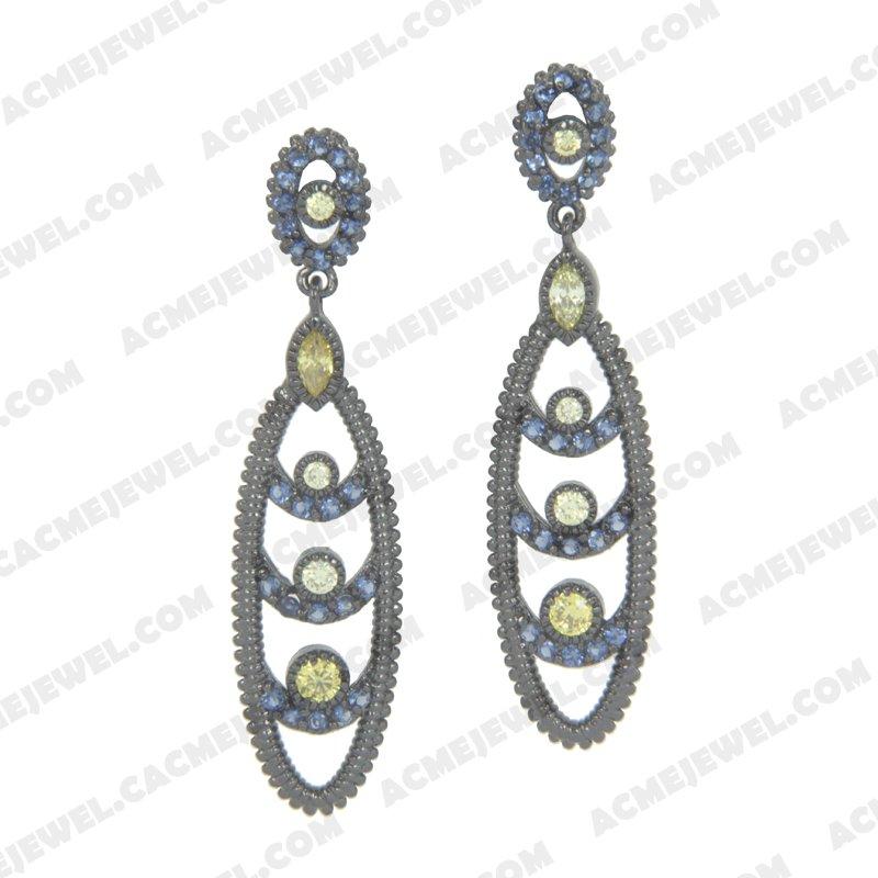 Earrings 925 Sterling Silver  Black rhodium 
