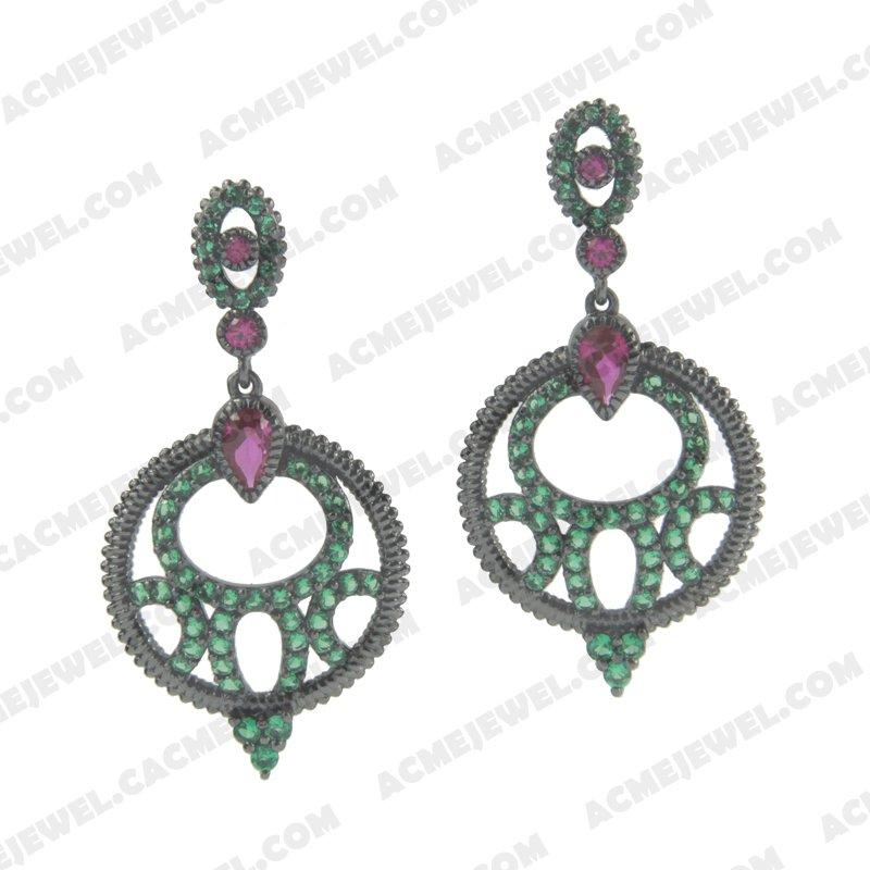 Earrings 925 Sterling Silver  Black rhodium 