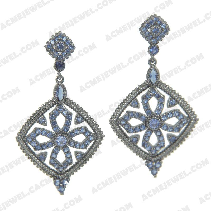 Earrings 925 Sterling Silver  Black rhodium 