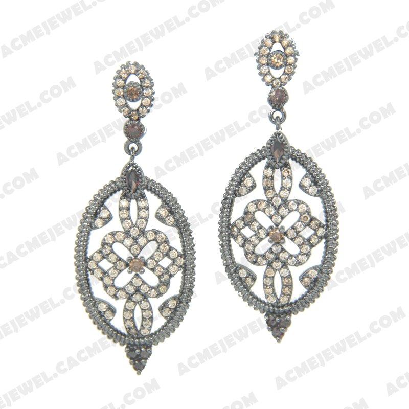 Earrings 925 Sterling Silver  Black rhodium 