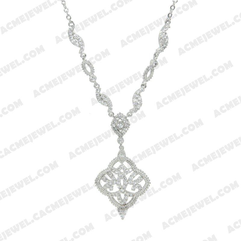 Necklace 925 Sterling Silver  Rhodium  Necklace 925 Sterling Silver  Rhodium