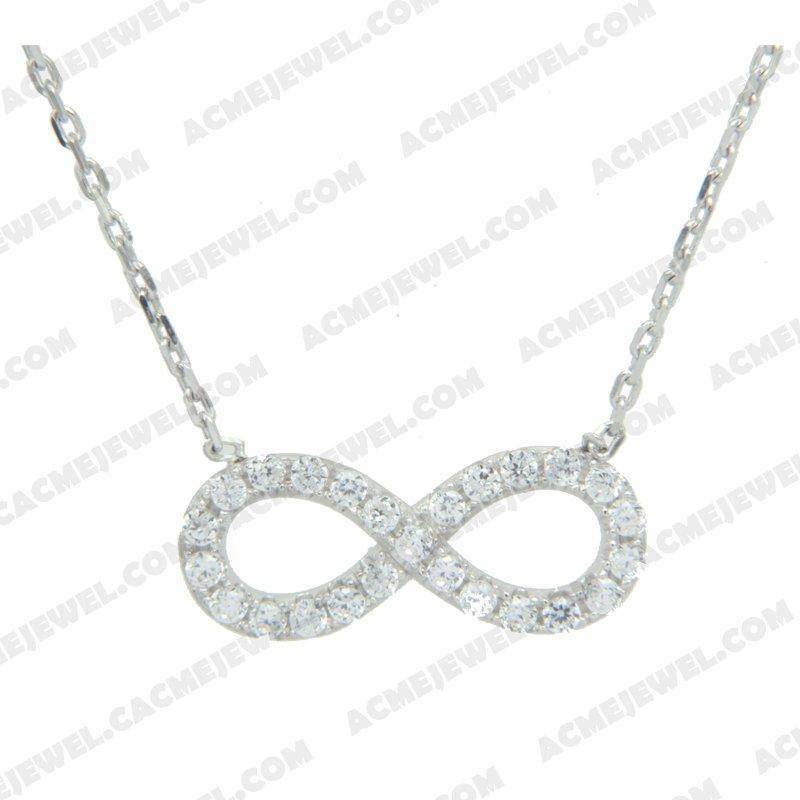 Necklace 925 sterling silver   Rhodium 