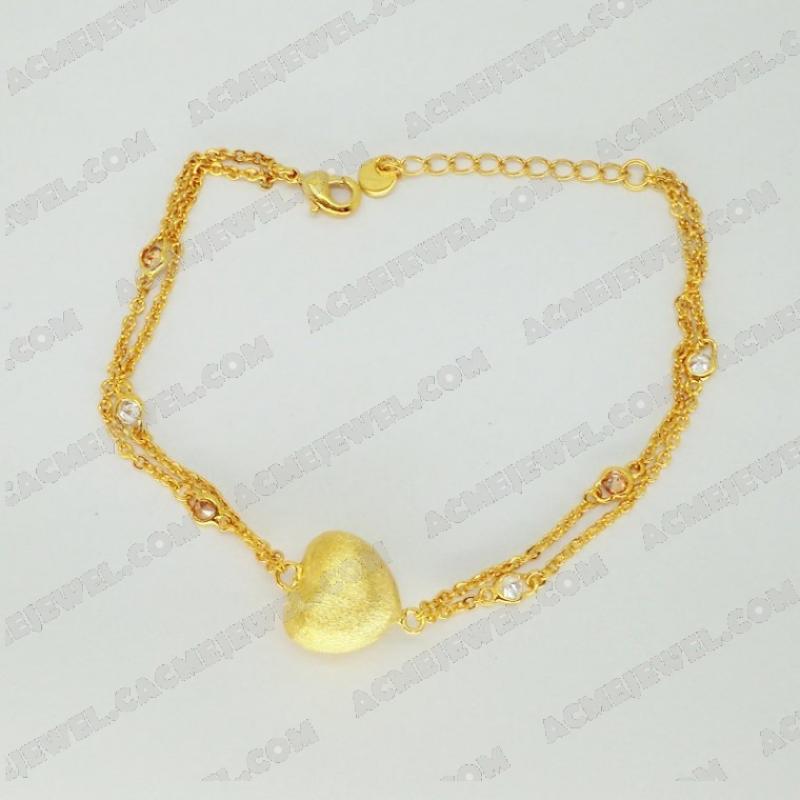 Bracelets & Bangles 925 sterling silver  2-tone Gold and gold (sand finishing)