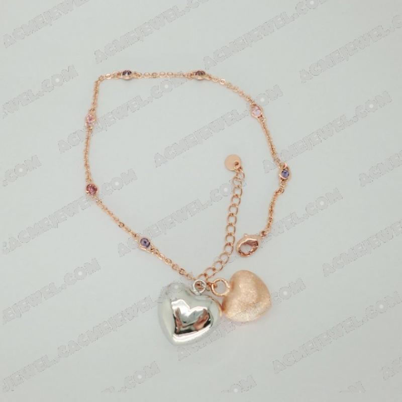 Bracelets & Bangles 925 sterling silver  2-tone Rhodium and rose gold