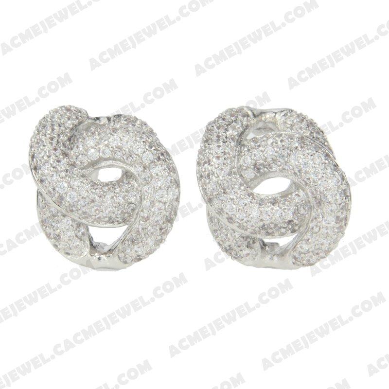 Earrings 925 sterling silver   Rhodium 