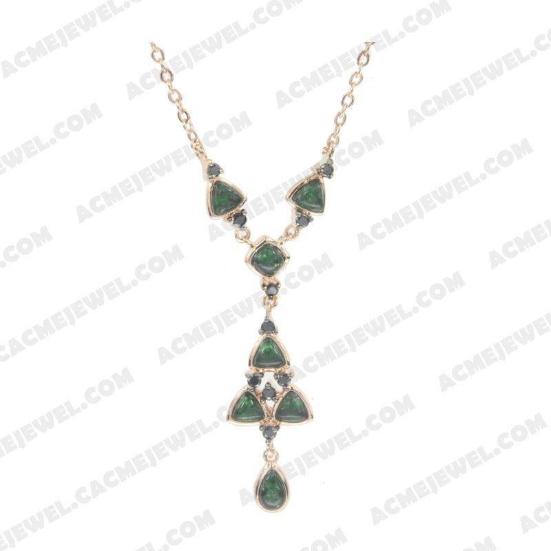 Necklace 925 sterling silver  2-tone Rose gold and black rhodium Necklace 925 sterling silver  2-tone Rose gold and black rhodium