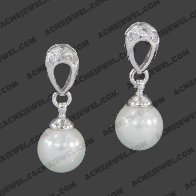 Earrings 925 sterling silver   Rhodium 