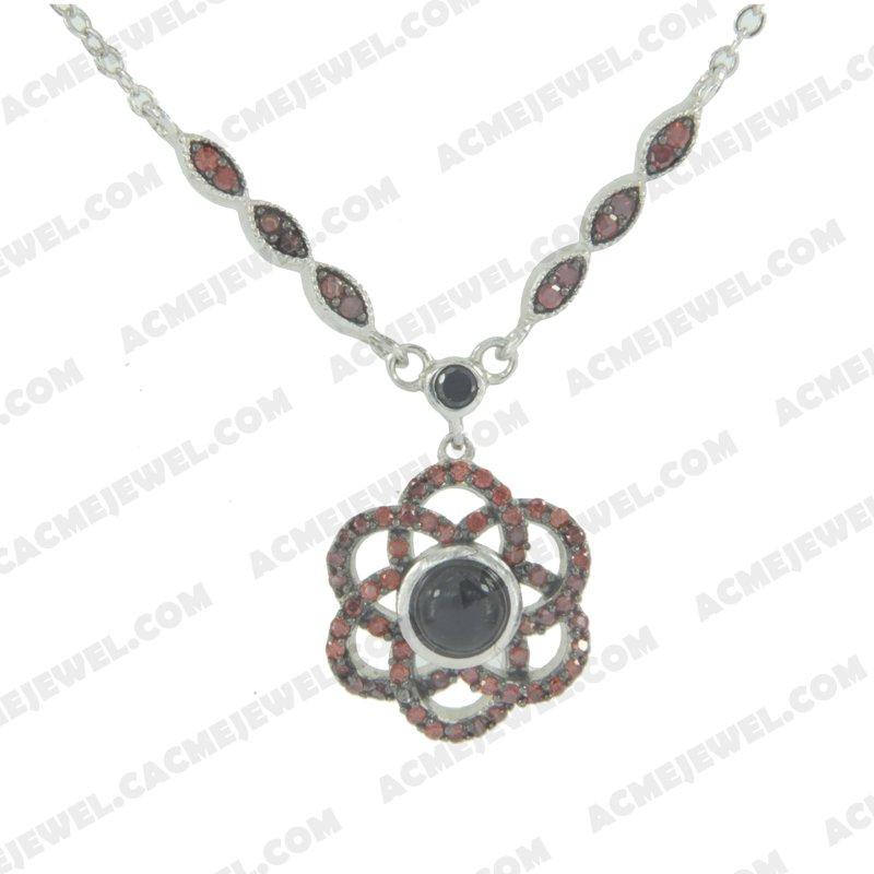 Necklace 925 sterling silver  2-tone Rhodium and black rhodium Necklace 925 sterling silver  2-tone Rhodium and black rhodium