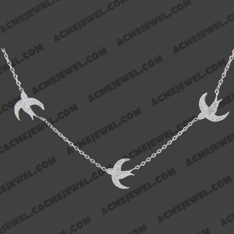 Necklace 925 Sterling Silver  Rhodium  Necklace 925 Sterling Silver  Rhodium