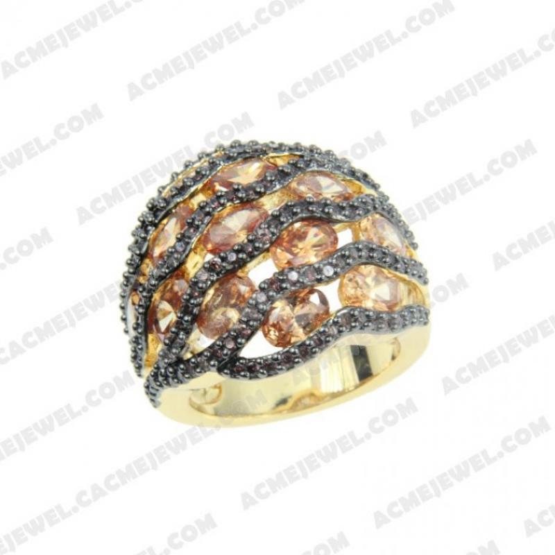 Rings 925 Sterling Silver 2-tone Gold and black rhodium Rings 925 Sterling Silver 2-tone Gold and black rhodium