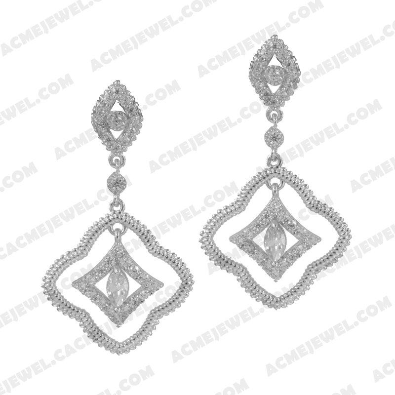 Earrings 925 sterling silver  White Rhodium  Earrings 925 sterling silver  White Rhodium