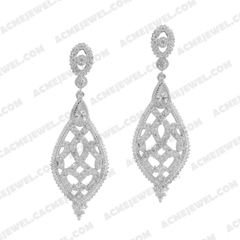 Earrings 925 sterling silver  White Rhodium  Earrings 925 sterling silver  White Rhodium