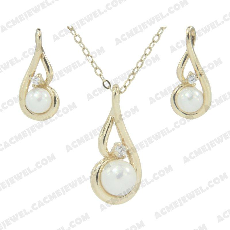 ﻿Jewellery Set 925 sterling silver  White Gold