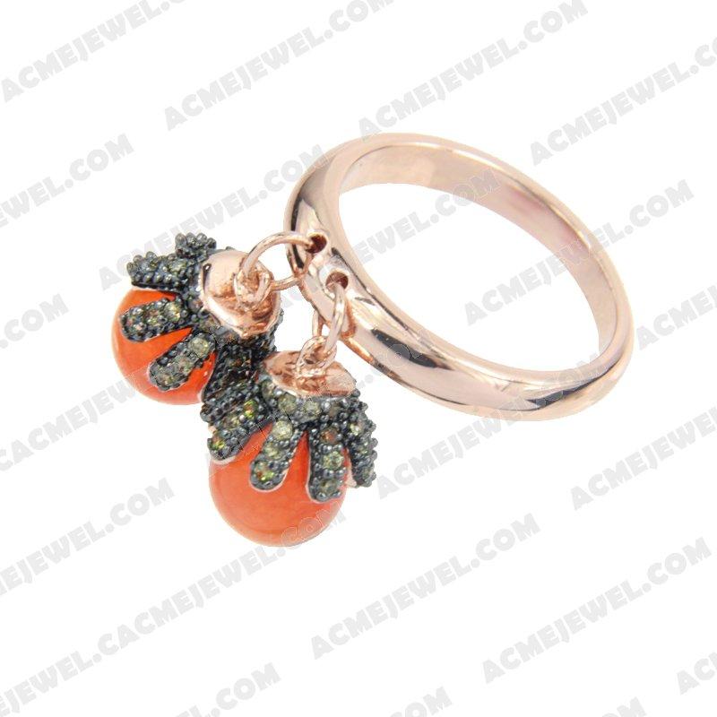 Rings 925 Sterling Silver 2-tone Rose gold and black rhodium Rings 925 Sterling Silver 2-tone Rose gold and black rhodium