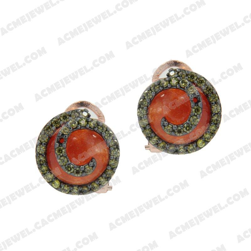 Earrings 925 Sterling Silver 2-tone Rose gold and black rhodium Earrings 925 Sterling Silver 2-tone Rose gold and black rhodium