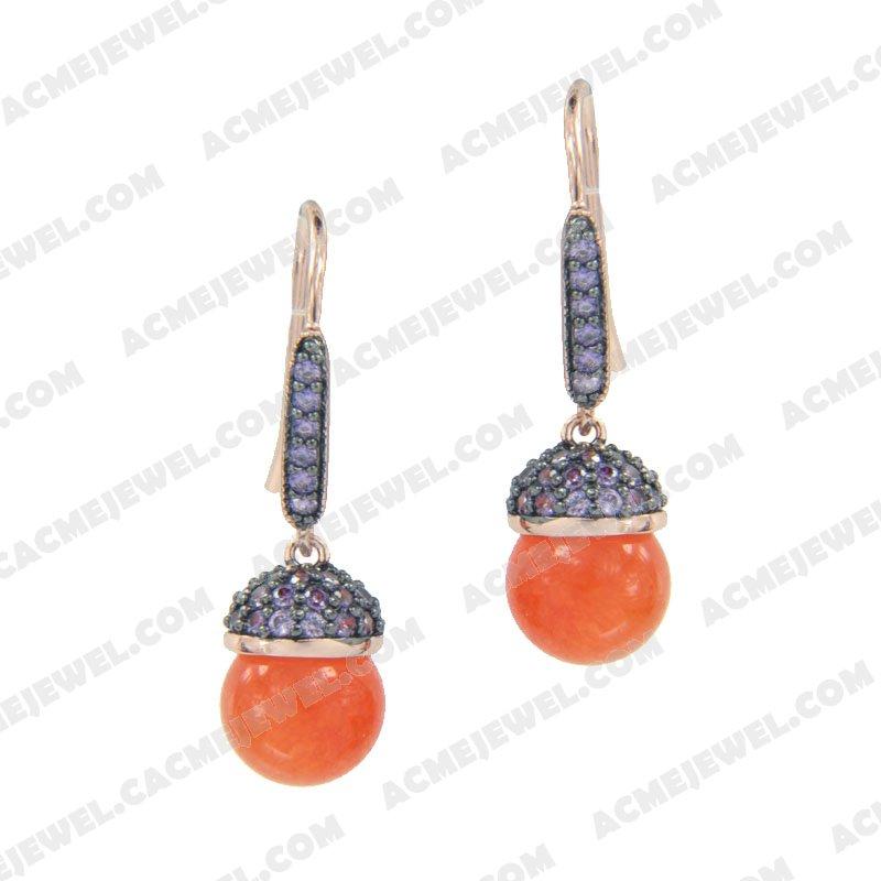 Earrings 925 Sterling Silver 2-tone Rose gold and black rhodium Earrings 925 Sterling Silver 2-tone Rose gold and black rhodium