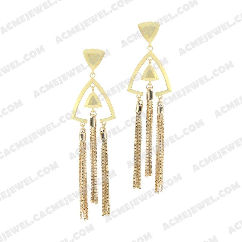 Earrings 925 Sterling Silver 2-tone Gold and matt gold Earrings 925 Sterling Silver 2-tone Gold and matt gold