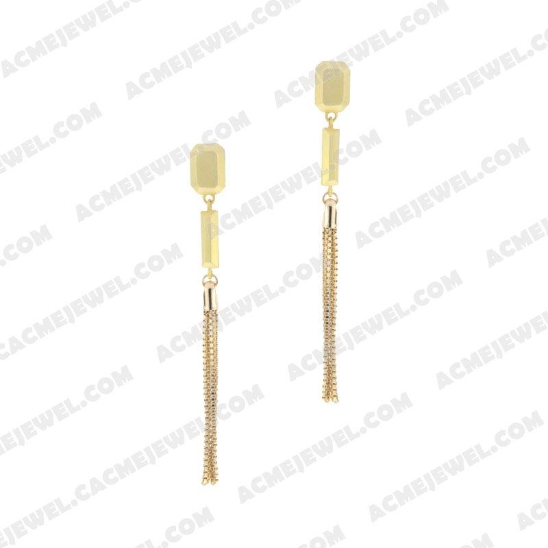 Earrings 925 Sterling Silver 2-tone Gold and matt gold Earrings 925 Sterling Silver 2-tone Gold and matt gold