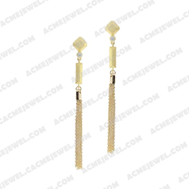 Earrings 925 Sterling Silver 2-tone Gold and matt gold Earrings 925 Sterling Silver 2-tone Gold and matt gold