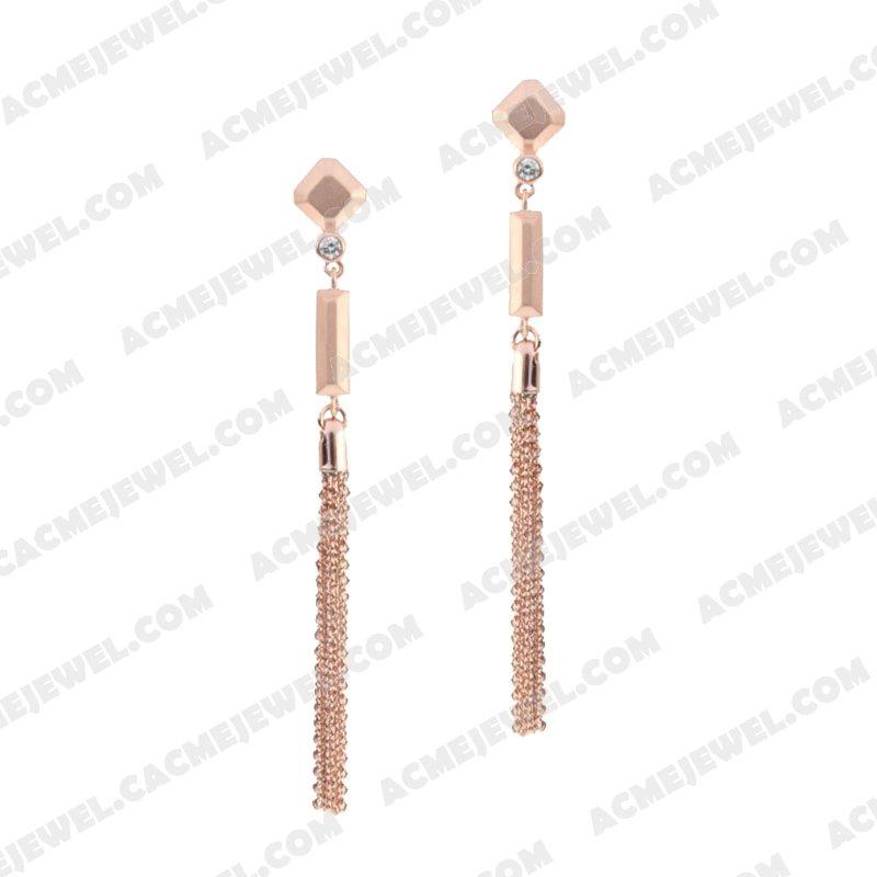 Earrings 925 Sterling Silver 2-tone Rose gold and matt rose gold Earrings 925 Sterling Silver 2-tone Rose gold and matt rose gold