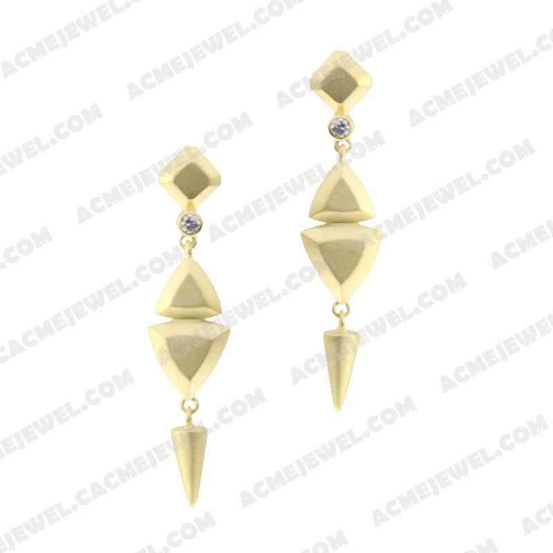 Earrings 925 Sterling Silver  Matt gold Earrings 925 Sterling Silver  Matt gold