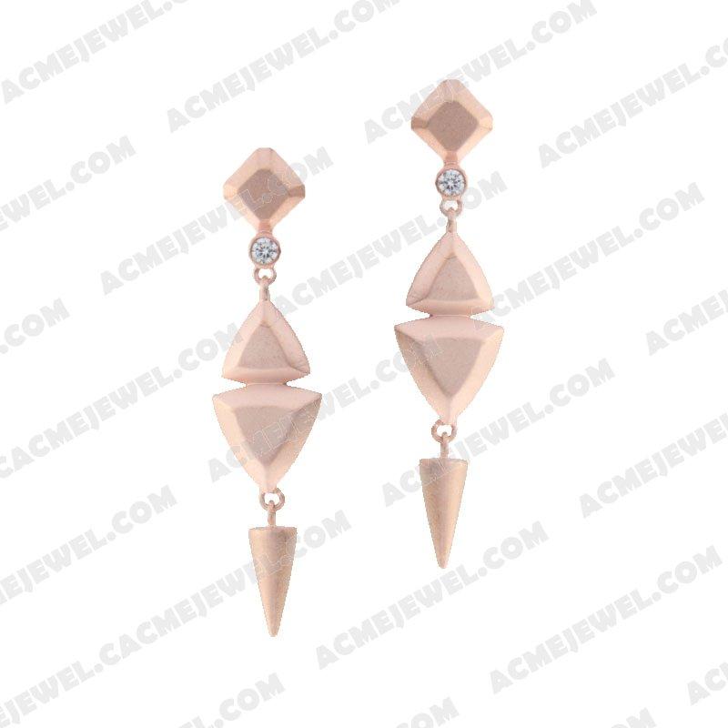 Earrings 925 Sterling Silver  Matt rose gold Earrings 925 Sterling Silver  Matt rose gold