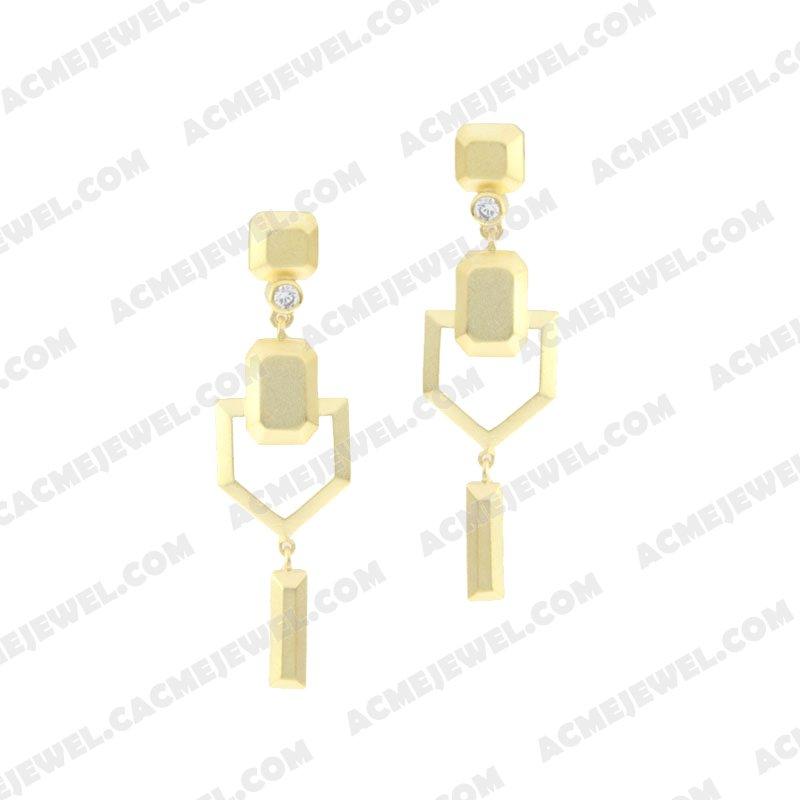 Earrings 925 Sterling Silver  Matt gold Earrings 925 Sterling Silver  Matt gold