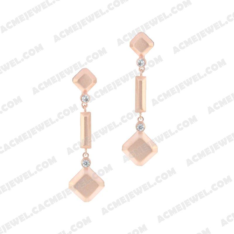 Earrings 925 Sterling Silver  Matt rose gold Earrings 925 Sterling Silver  Matt rose gold
