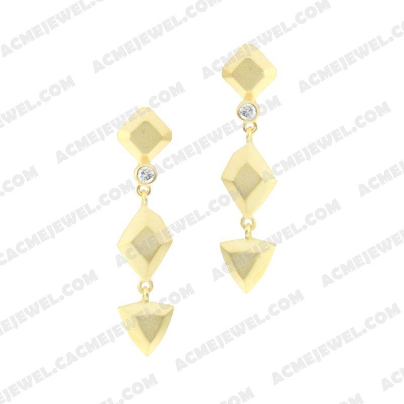Earrings 925 Sterling Silver  Matt gold Earrings 925 Sterling Silver  Matt gold