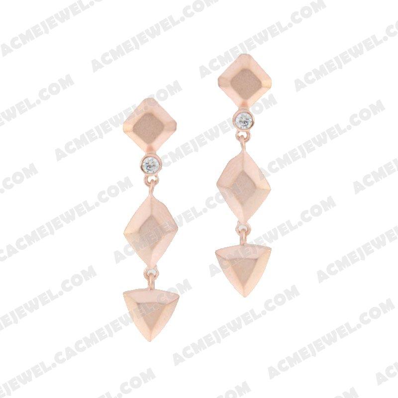 Earrings 925 Sterling Silver  Matt rose gold Earrings 925 Sterling Silver  Matt rose gold