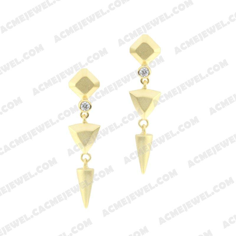 Earrings 925 Sterling Silver  Matt gold Earrings 925 Sterling Silver  Matt gold