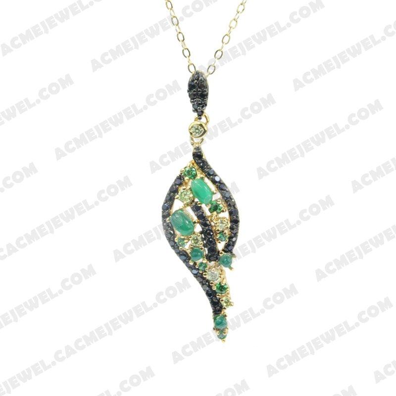 Pendants 925 Sterling Silver 2-tone Gold and black rhodium Pendants 925 Sterling Silver 2-tone Gold and black rhodium