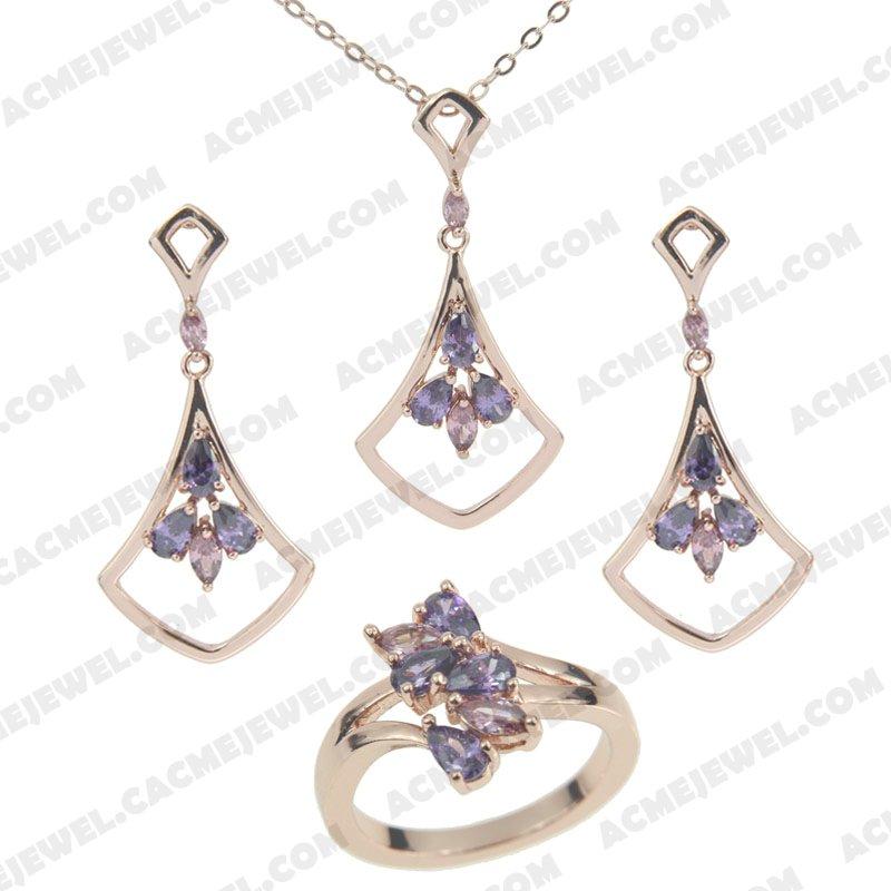 ﻿Jewellery Set 925 sterling silver   Rose gold 