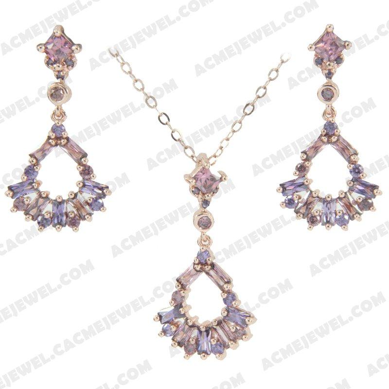 ﻿Jewellery Set 925 sterling silver   Rose gold 