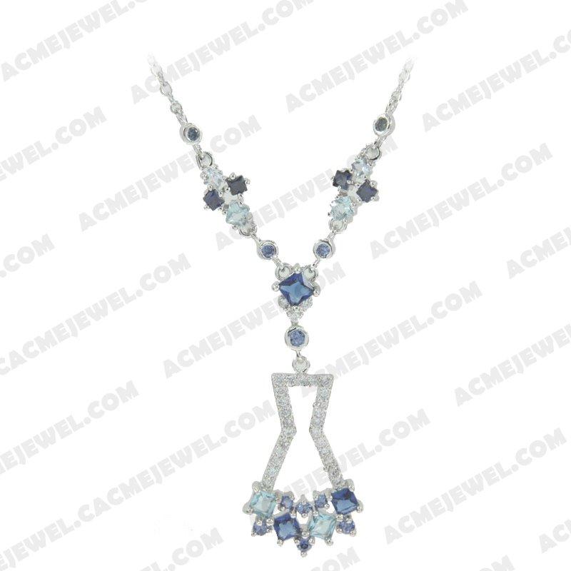 Necklace 925 sterling silver   Rhodium 