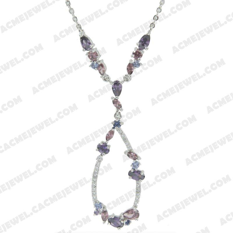 Necklace 925 sterling silver   Rhodium 