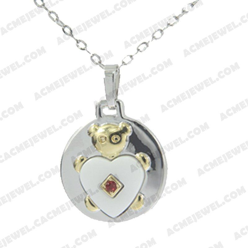 Pendants 925 sterling silver  2-tone Gold and rhodium